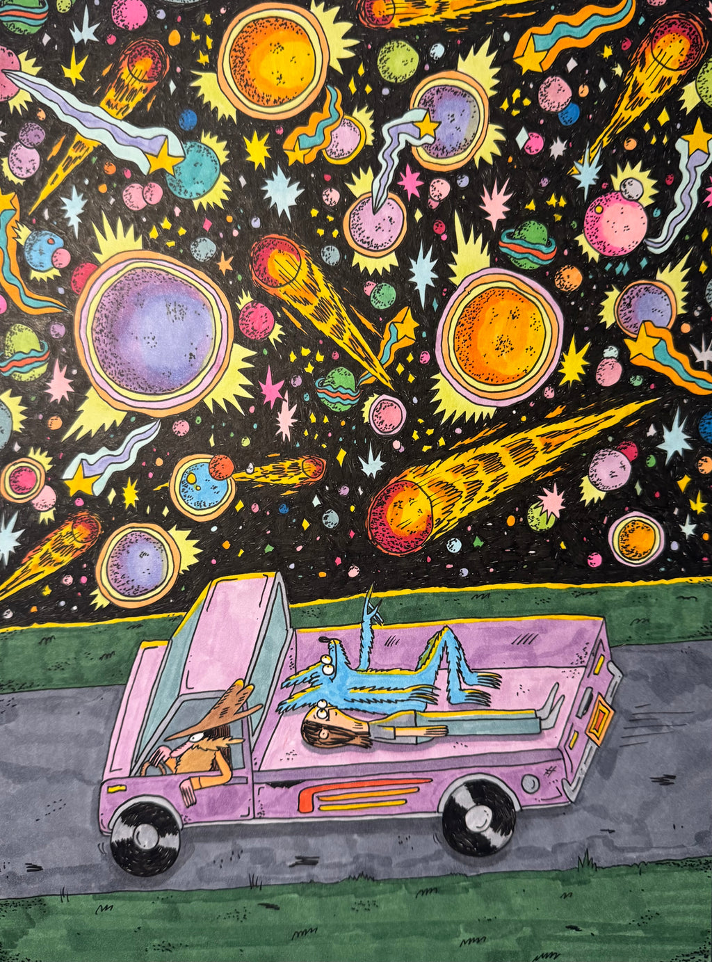 Astral observations in the back of as pickup truck